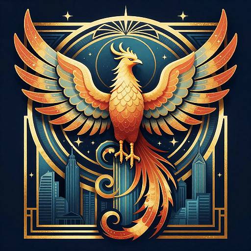 Art Deco Phoenix in Celestial City