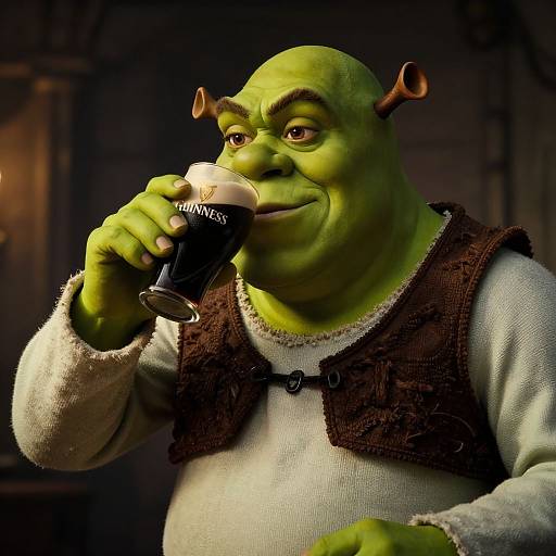 Epic Cinematic Shrek Drinking Guinness