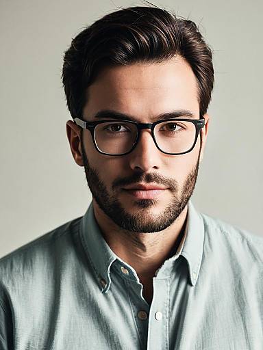 Casual Office Man Close-up Headshot with Glasses