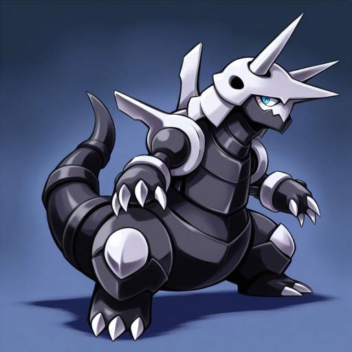 Illustration of Aggron, pokemon in the style of Kugelschreiber