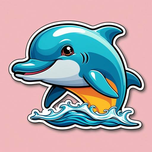 Playful Dolphin in Retro Pixar Style