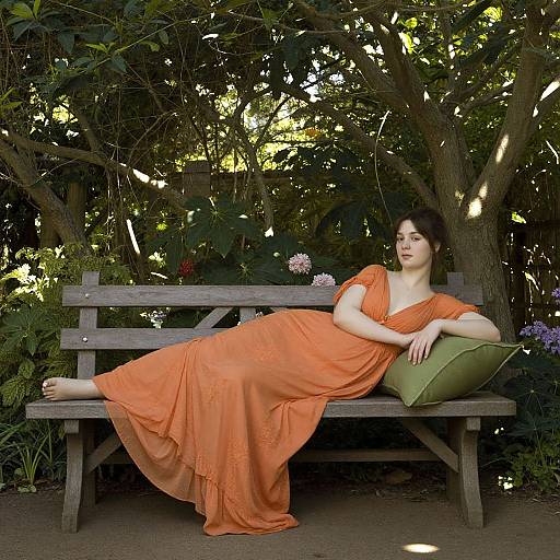 Serene Woman in Orange Gown