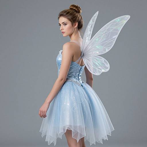 Silvermist Fairy Woman in Blue Dress