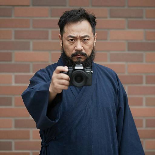 Intense Middle-Aged Asian Man Portrait