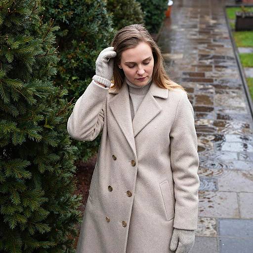Serene Scandinavian Woman in Winter Garden