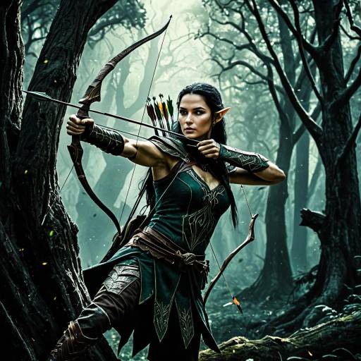 Fierce Elven Archer in Enchanted Forest