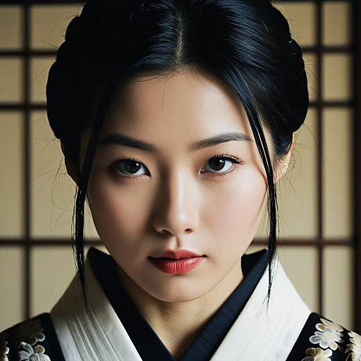 Regal Japanese Woman in Traditional Kimono