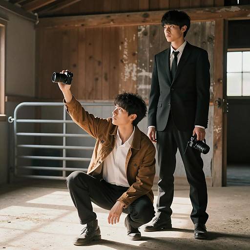 Candid Moments in a Rustic Barn