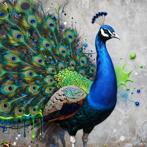 Ultra-Detailed Peacock Street Art