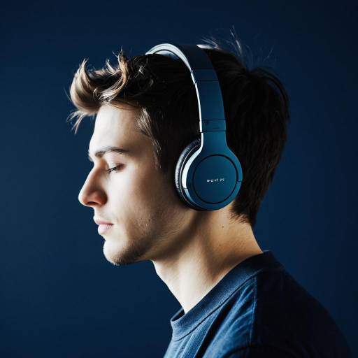 Young Man Listening to Music with Headphones