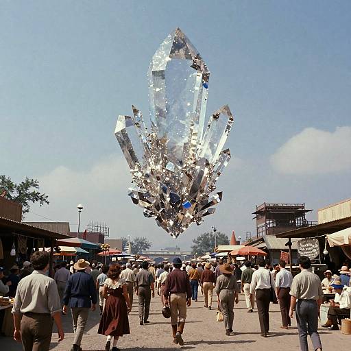 70s Marketplace with Floating Crystal