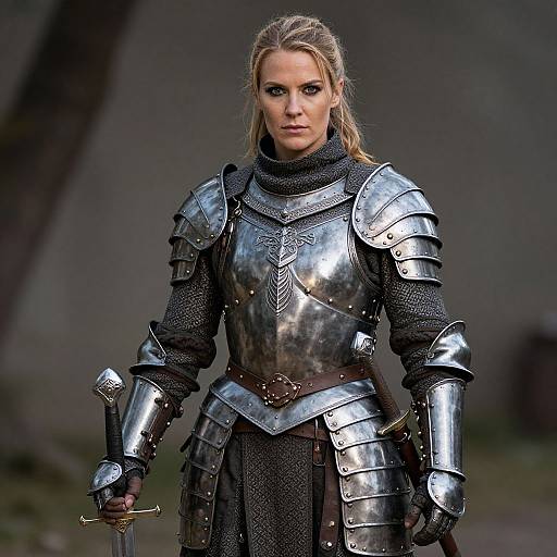 Medieval Female Warrior with Sword