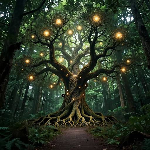 Mystical Fractal Tree Pathway