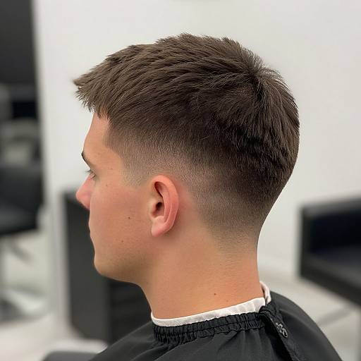 Modern European Man Haircut Close-Up