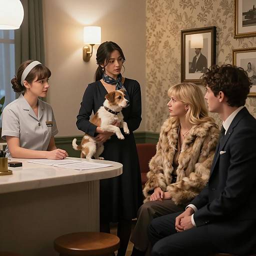 Indoor Gathering: Four People Scene