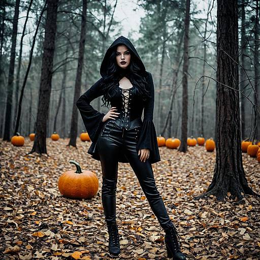 Gothic Halloween Aesthetic in Forest