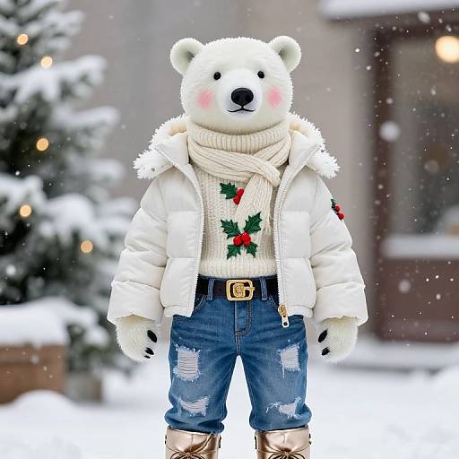 Festive Polar Bear Winter Fashion