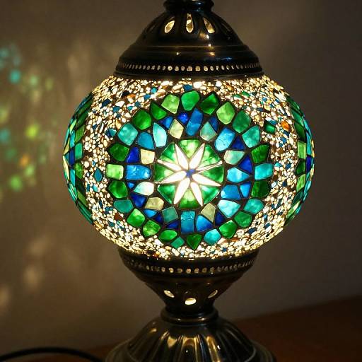 Vibrant Geometric Mosaic Table Lamp