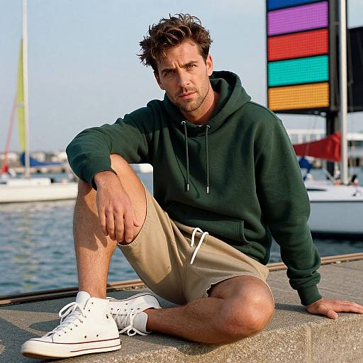 Man in Casual Dockside Attire