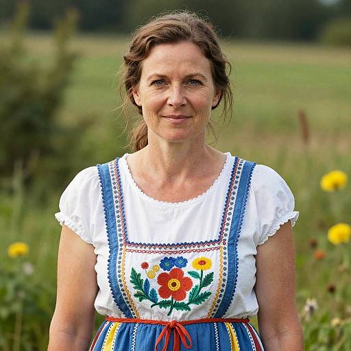Realistic Portrait of Woman on Farm