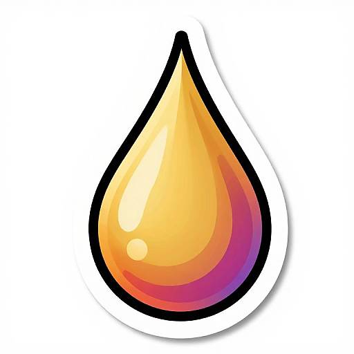 Colorful Chroma Water Drop Sticker