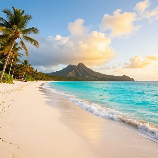 Serene Tropical Beach Paradise at Sunrise