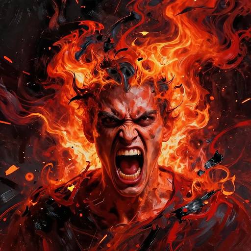 Fiery Abstract Rage Explosion