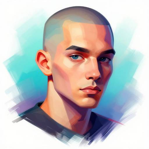 Artistic Half-Bald Digital Portrait