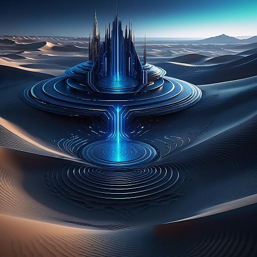 Futuristic Alien Landscape with AI Superstar Futuristic Alien Landscape with AI Superstar