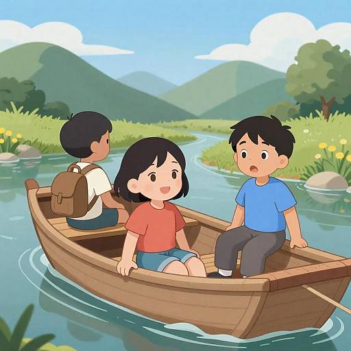 Joyful River Adventure with Three Children