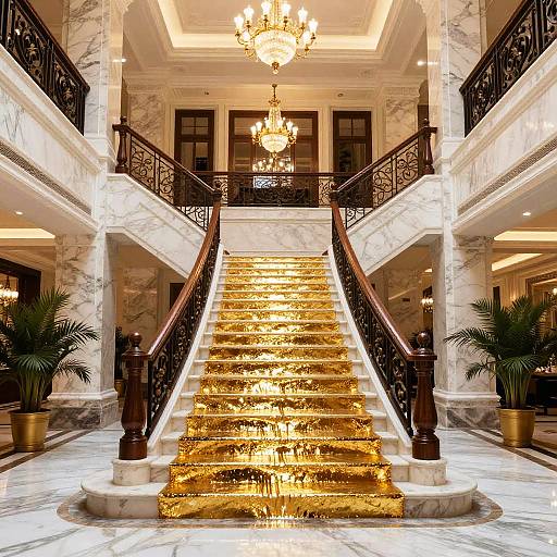 Luxurious Opulent Foyer with Grand Staircase