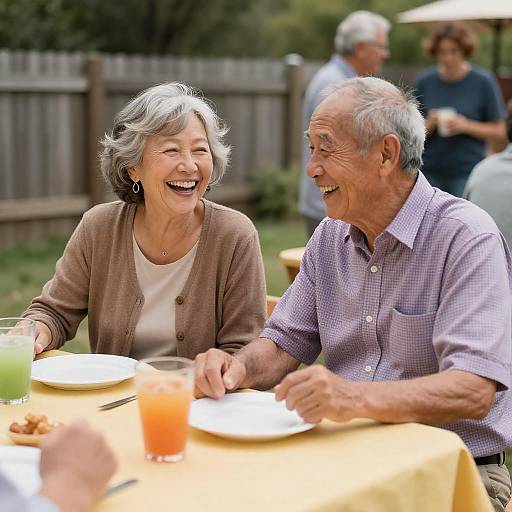 Joyful Picnic Scene of Elderly Couple
