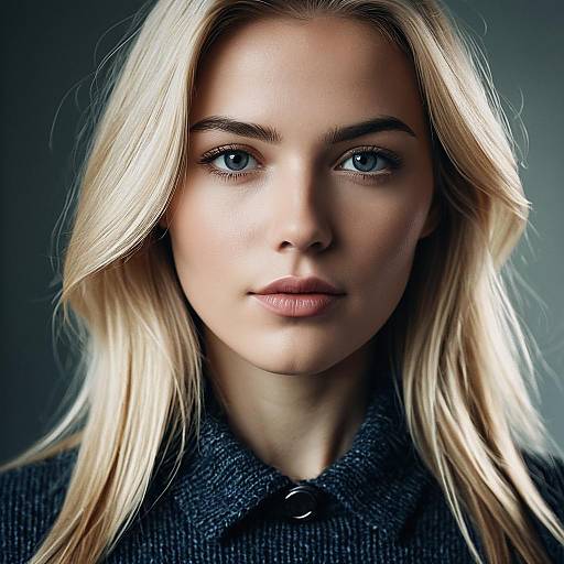 Portrait of Scandinavian Woman with Blonde Hair