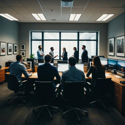 Coworkers Collaborating in Modern Office