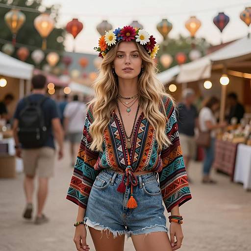 Bohemian Woman at Outdoor Festival