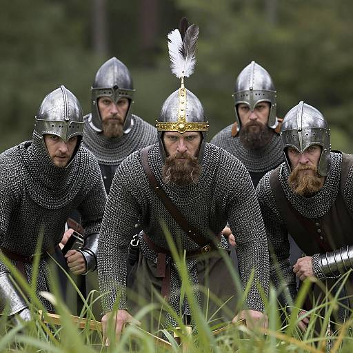 Medieval Warriors in Chainmail Armor