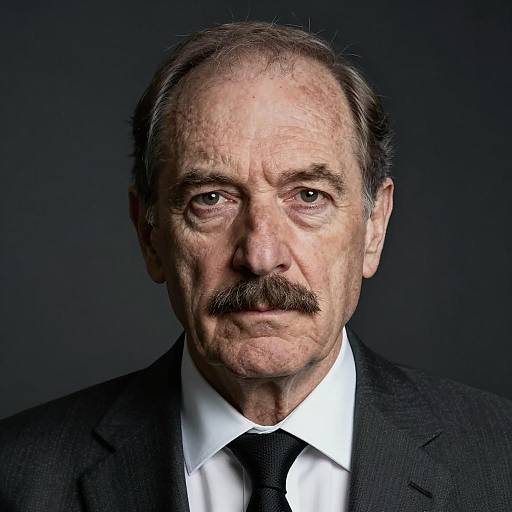 Serious Portrait of Older Man in Dark Suit