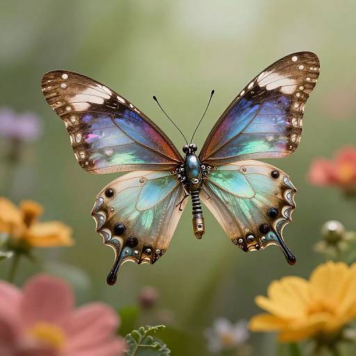 Clockwork Butterfly in Vibrant Bloom