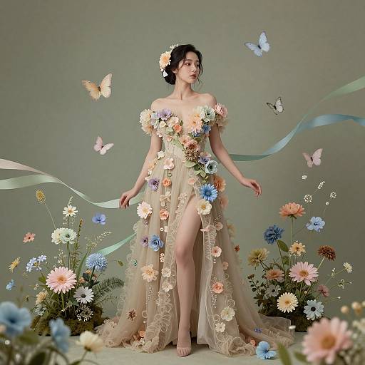 Hyperreal Woman in Pastel Japanese Ambiance