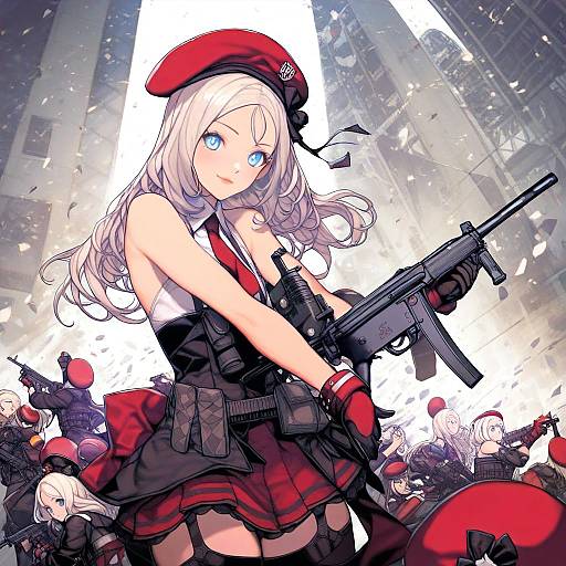 Illustration of Mp5 (girls' frontline), girls' frontline in the style of Oda non