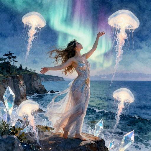 Opera Soprano Among Auroral Spirits