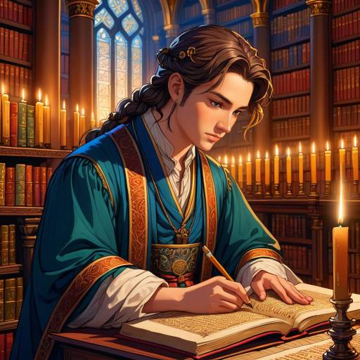 Scholar of Ancient Tomes in Candlelight Scholar of Ancient Tomes in Candlelight