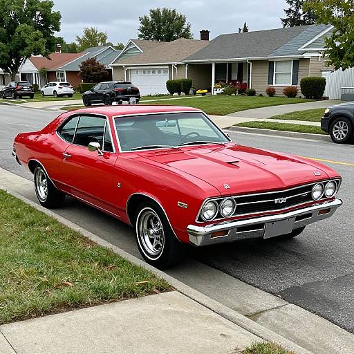 Classic 1968 Red Chevelle SS Muscle Car