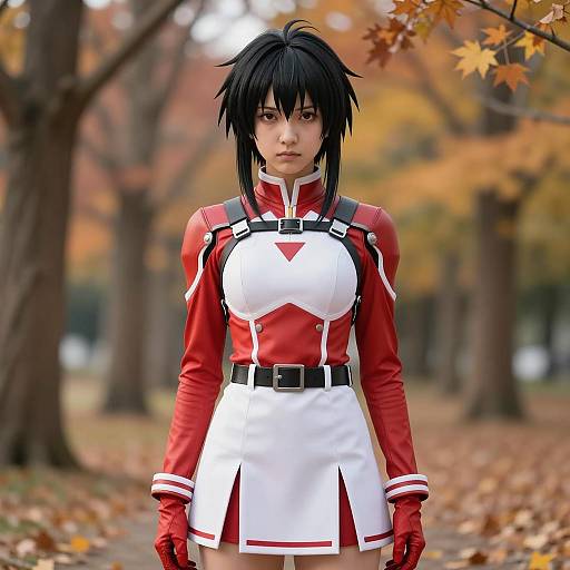 Anime Heroine in Autumn Costume