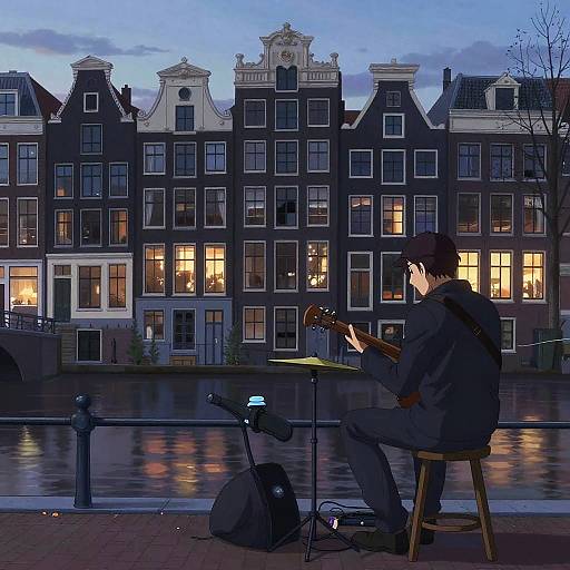 Anime Amsterdam Dawn Landscape