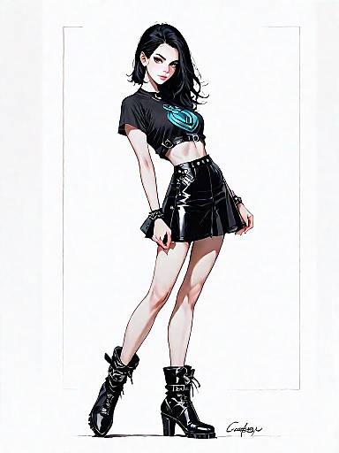 Edgy Woman in Contemporary Fashion