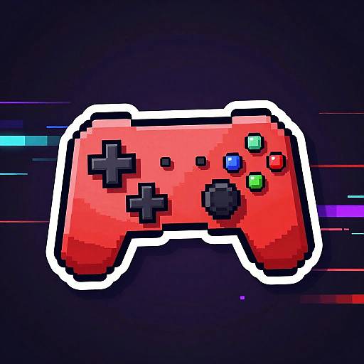 Pixelated Gamepad Gaming Logo