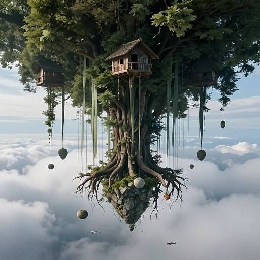 Upside Down Forest with Skyfish Homes