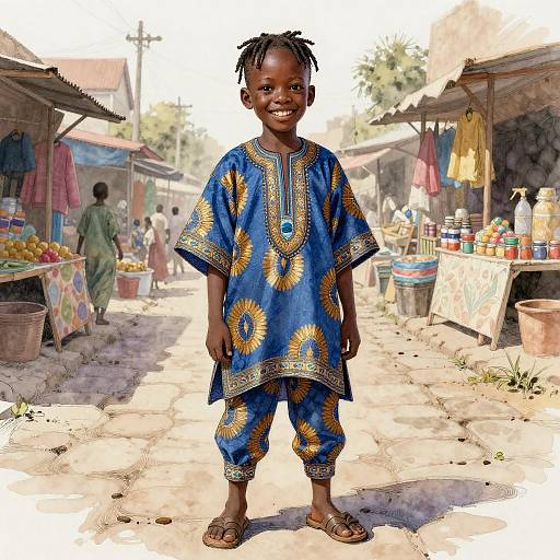 Vibrant Portrait of a West African Teen