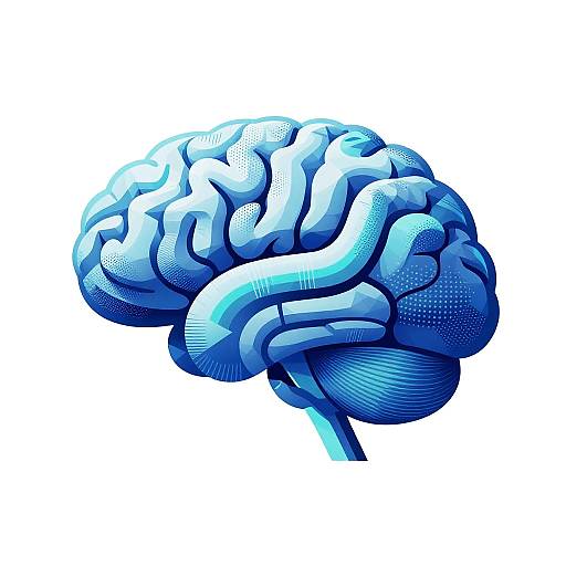 Stylized AI Brain Vector Graphic
